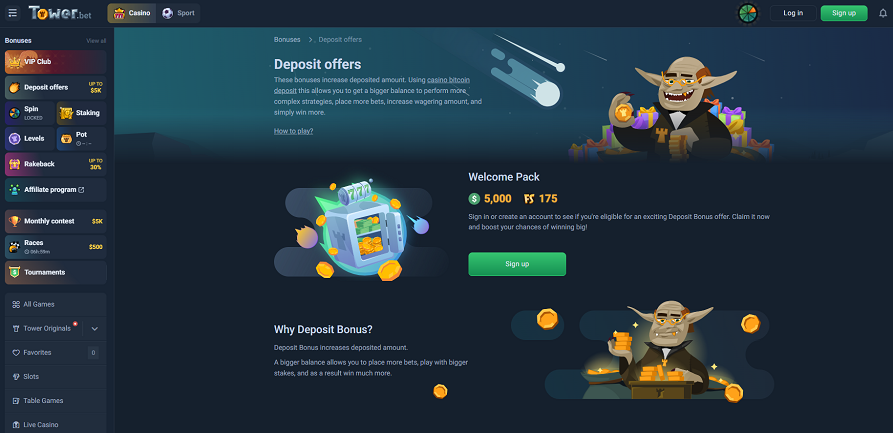 Tower bet casino promotions