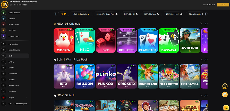 96.com casino slot games