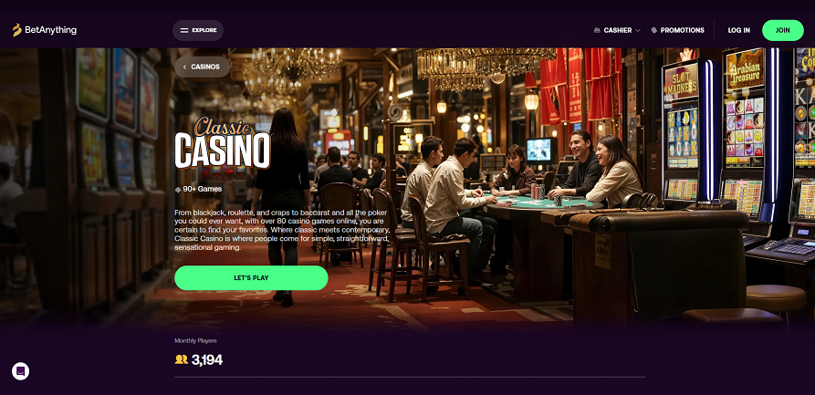 BetAnything casino games
