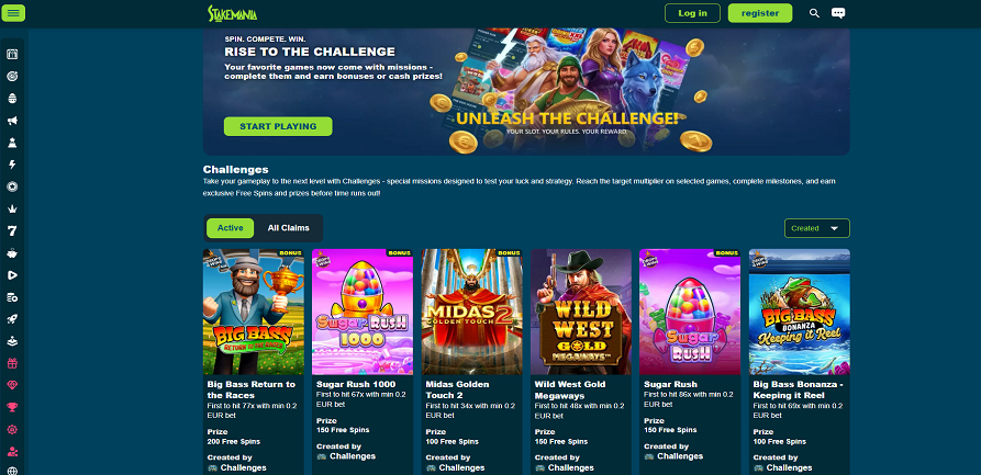 StakeMania casino challenges