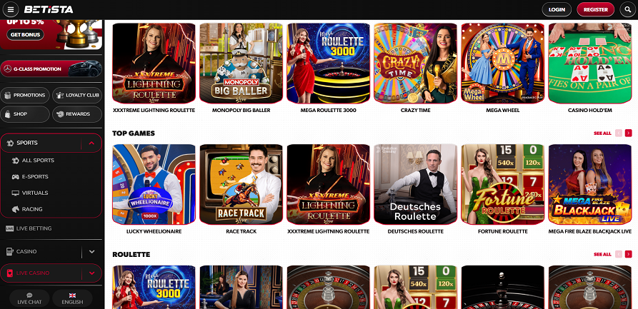Betista casino live games
