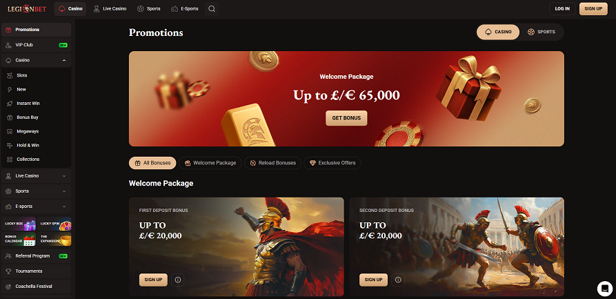 Legionbet casino promotions