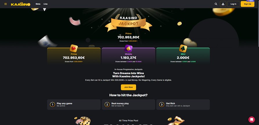 Kaasino casino jackpot games