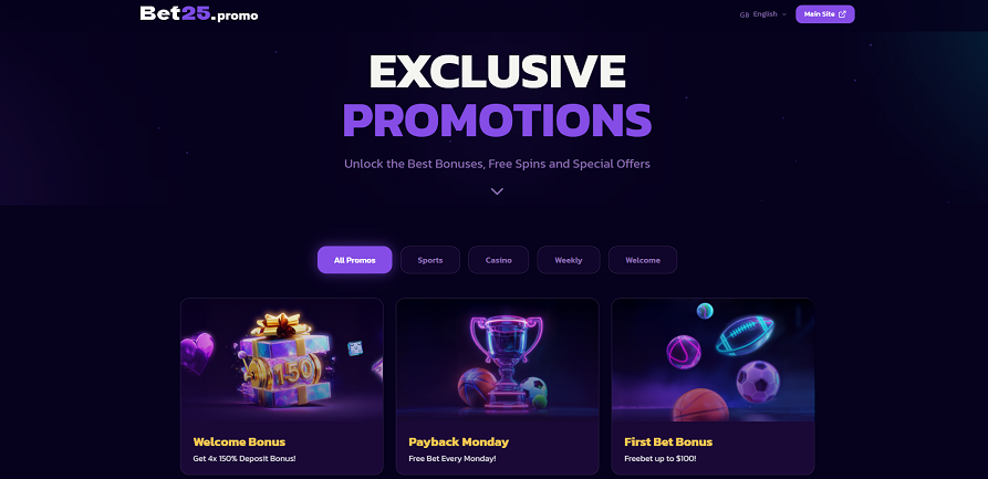 Bet25 Casino promotions