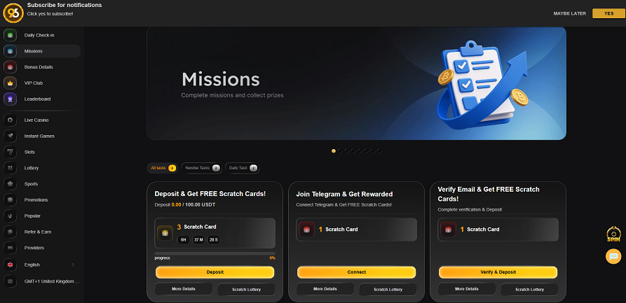 96.com casino promotions page