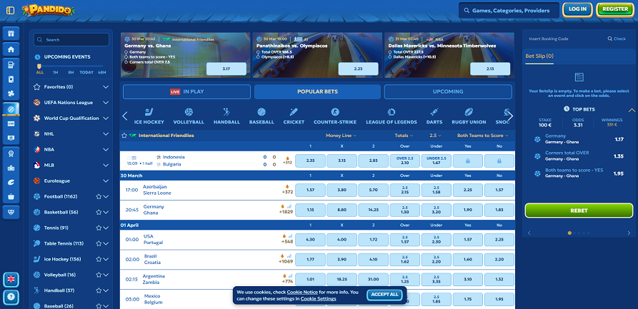 Sportsbook Pandino casino