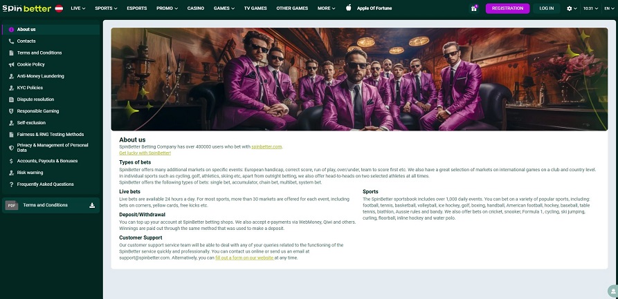 SpinBetter Casino Terms