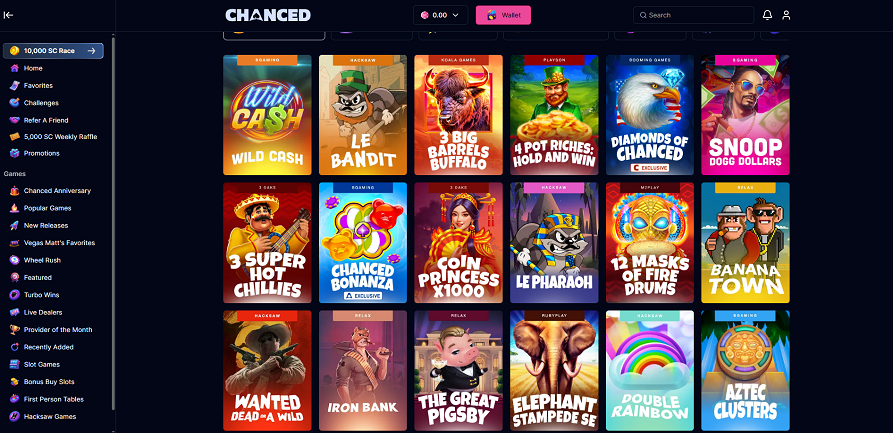 Chanced social casino sc race