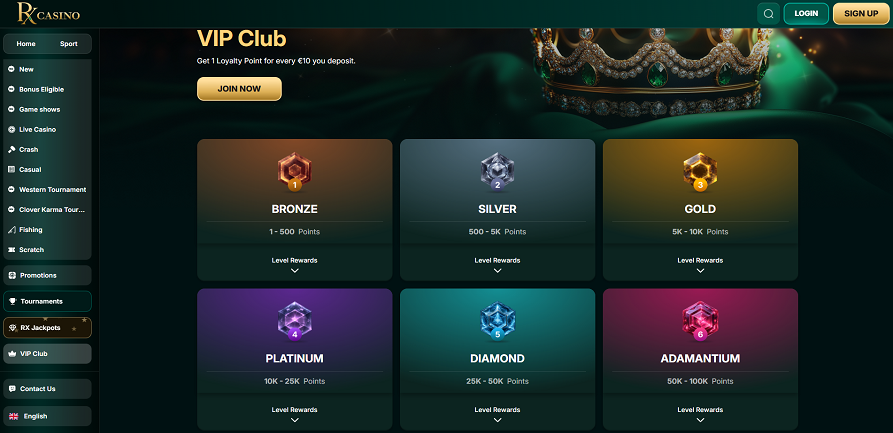 RX casino VIP club
