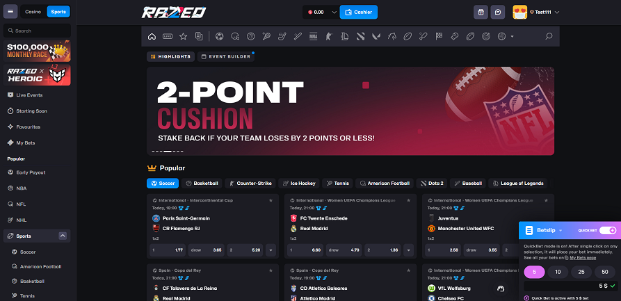 Razed casino sportsbook