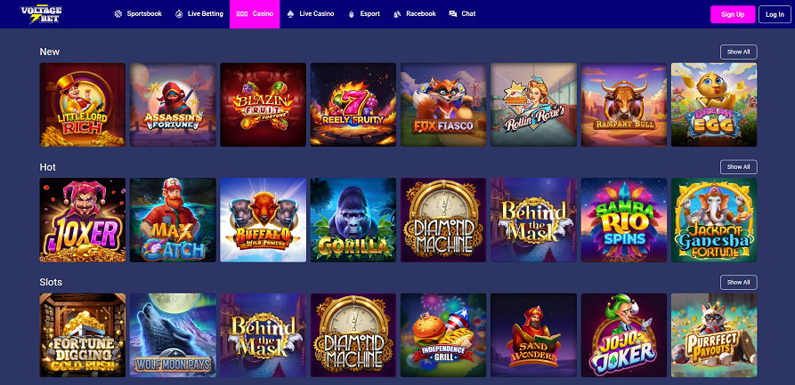 voltagebet casino slot games