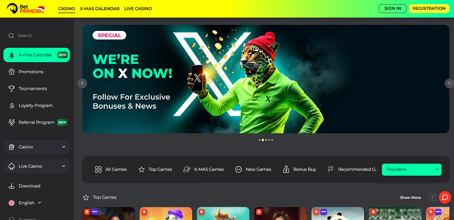 BetPrimeiro casino homepage