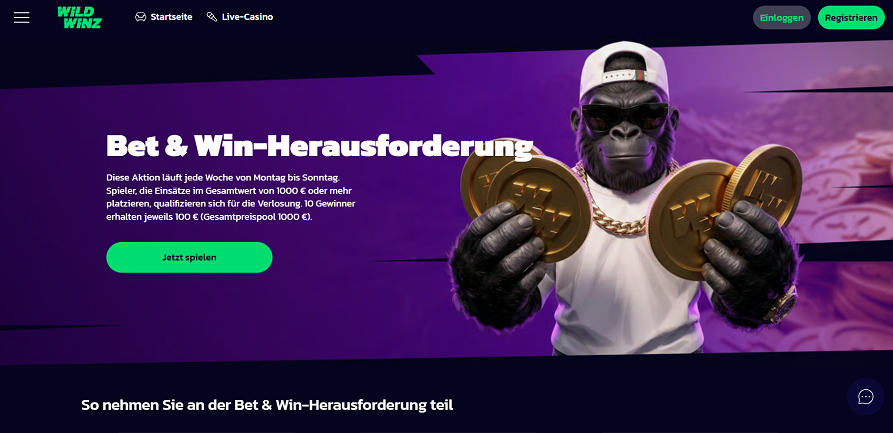 WildWinz casino challenge